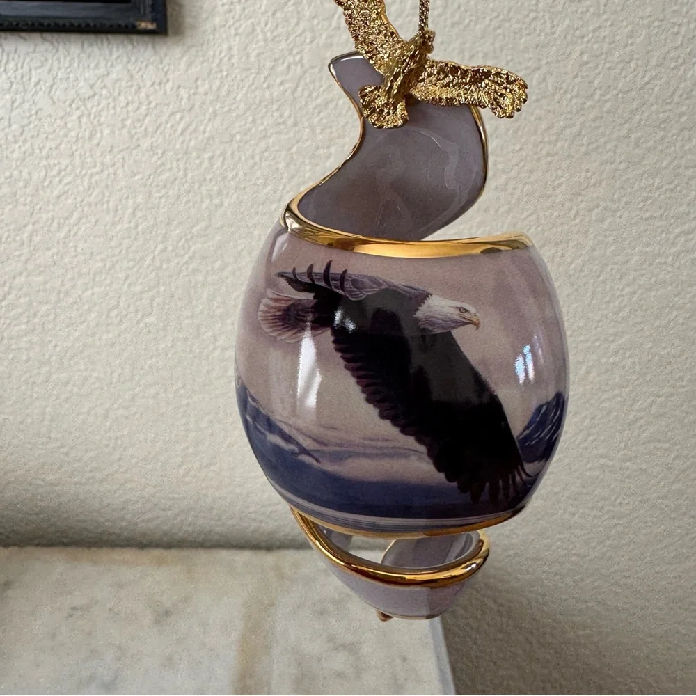 The Bradford Editions 2001 Set Of 6 Eagle‎ Porcelain Ornaments 
